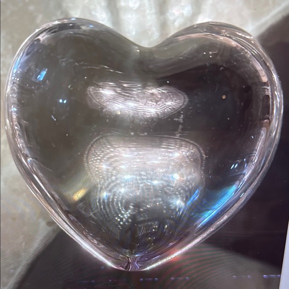 Baccarat Crystal Heart Paperweight Sculpture, Marked